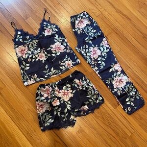 Floral Lace Trim Sleepwear Set